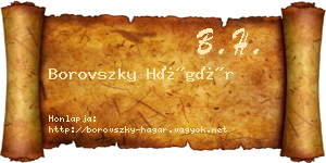 Borovszky Hágár névjegykártya